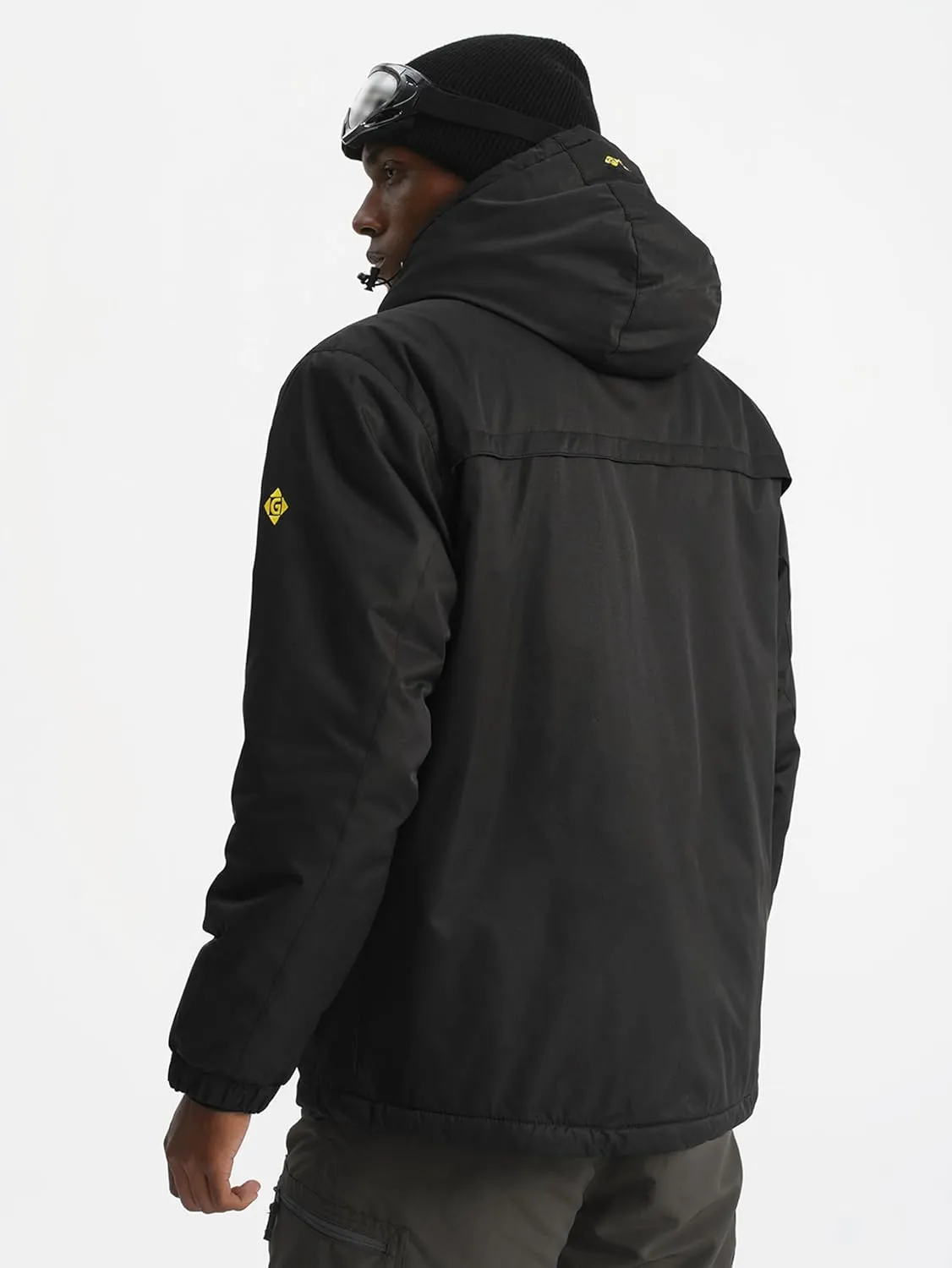 GEMYSE Men's Windproof Ski Jacket Warm Raincoats Snowboarding Hooded Parka With Multi-Pockets