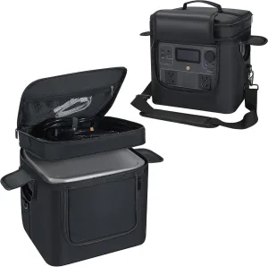 Generator Cover Compatible with ECOFLOW River 2 Max 500, Soft Carrying Bag with Side Zipper, Adjustable Shoulder Strap, 10.63''10.04''7.87'' (Black, For River 2 Max 500)