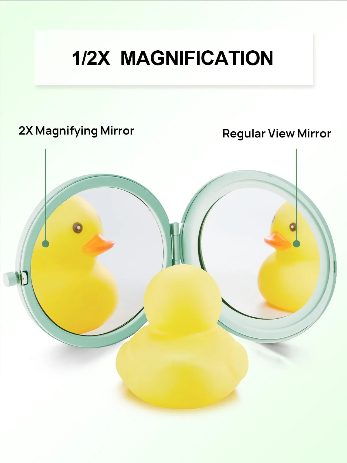 Getinbulk Compact Mirror for Purse, Pack of 6 Double-Sided 1X/2X Magnifying Metal Pocket Makeup Mirrors(Round, Cyan)