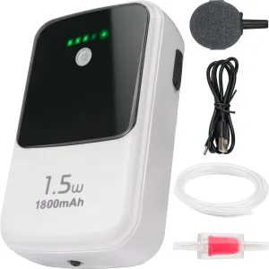 Ghosthorn Silent Dual Operating Mode Rechargeable Aerator for Fish, Large Capacity Aquarium Air Pump with Universal Clip for Most Bait Buckets