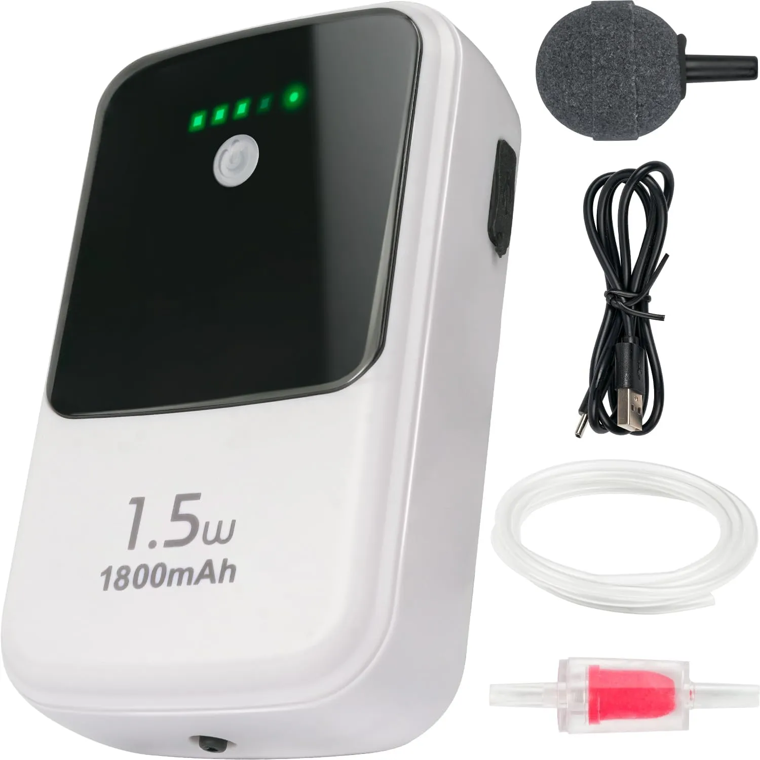 Ghosthorn Silent Dual Operating Mode Rechargeable Aerator for Fish, Large Capacity Aquarium Air Pump with Universal Clip for Most Bait Buckets