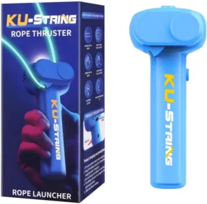 Glow in The Dark Rope,Game Shooter String Toy,Glow in The Dark Loop Rope Launcher Propeller,Hand Held Novelty Fun LED,Lasso Depressurizers Propulsion,Light up Rope Game Toy Blue