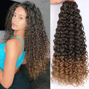 GoGo Curl Crochet Hair 18Inch 6packs Curl Crotchet Hair Water Wave Crotchet Hair for Black Women (18 Inch (Pack of 6), 1B/27#)