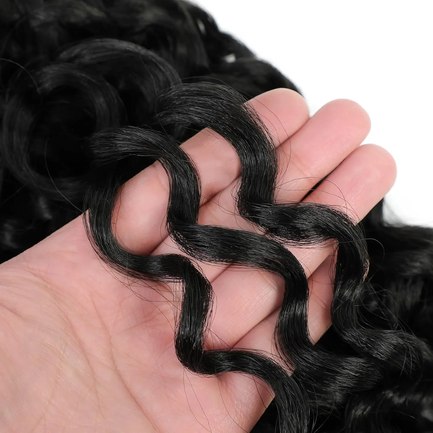 GoGo Curl Crochet Hair 18Inch 6Packs Synthetic Braiding Hair Extensions Curl Crotchet Hair for Women (18 Inch (Pack of 6), 1B#)