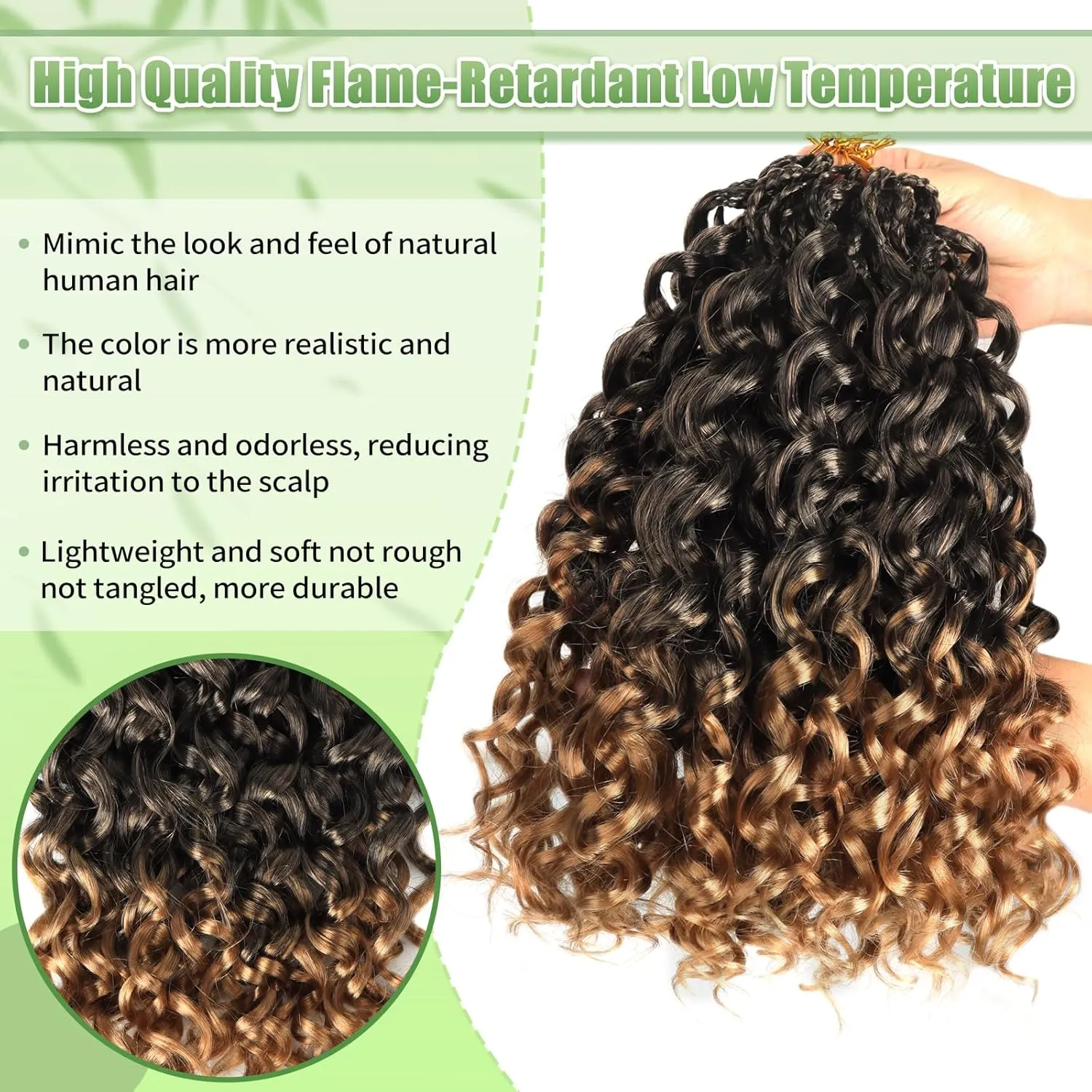 Gogo Curl Crochet Hair 8 Packs Ocean Wave Crochet Hair Pre Looped Deep Twist Goddess Box Braids Curly Water Wave Synthetic Braiding Hair For Black Women (#T27, 10 Inch (Pack of 8))