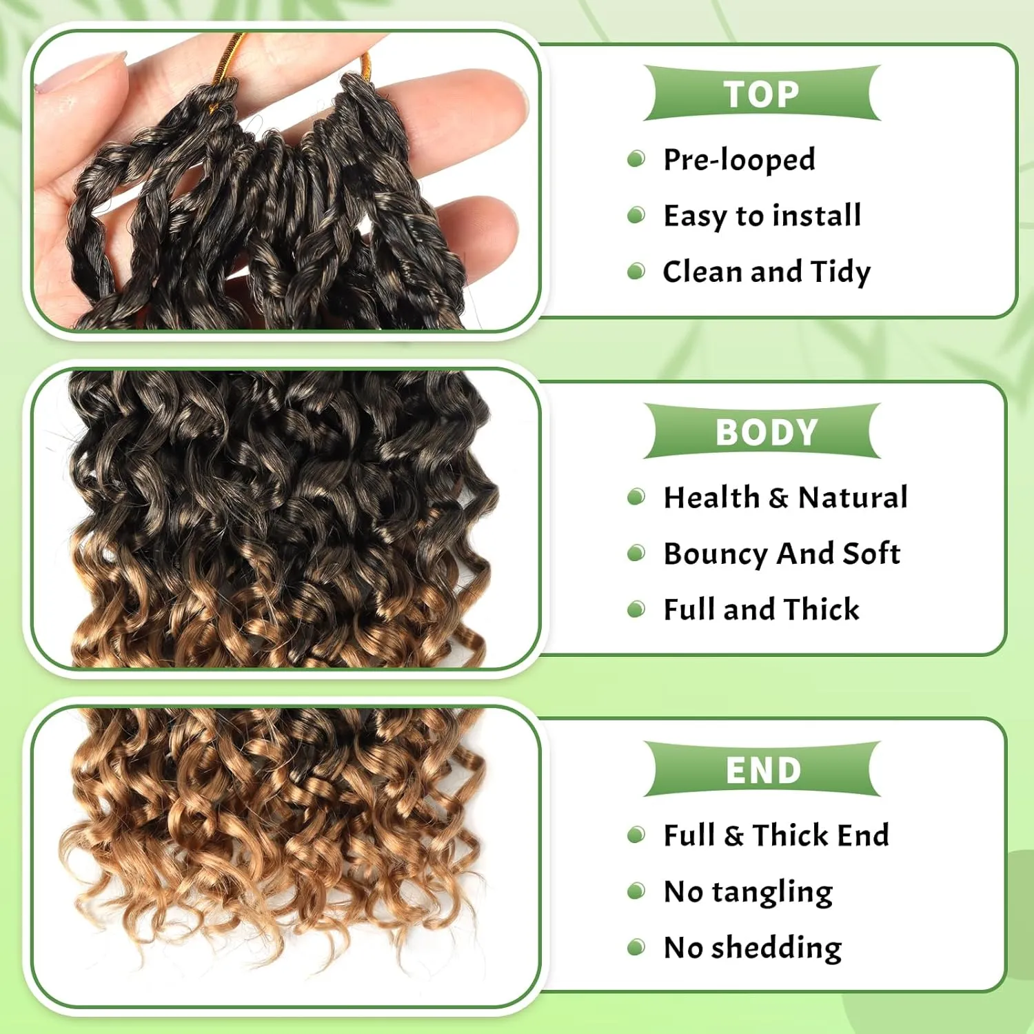 Gogo Curl Crochet Hair 8 Packs Ocean Wave Crochet Hair Pre Looped Deep Twist Goddess Box Braids Curly Water Wave Synthetic Braiding Hair For Black Women (#T27, 10 Inch (Pack of 8))