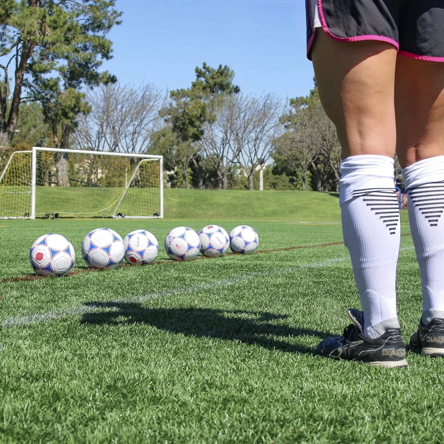 GoSports Premier Soccer Balls - Single or 6 Pack - Sizes 3, 4, 5, with Ball Pump