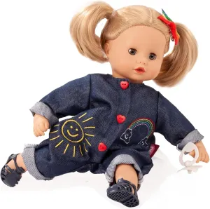 Gotz Muffin Rainbow 13" Soft Baby Doll with Denim Jumpsuit and Blonde Hair to Wash & Style
