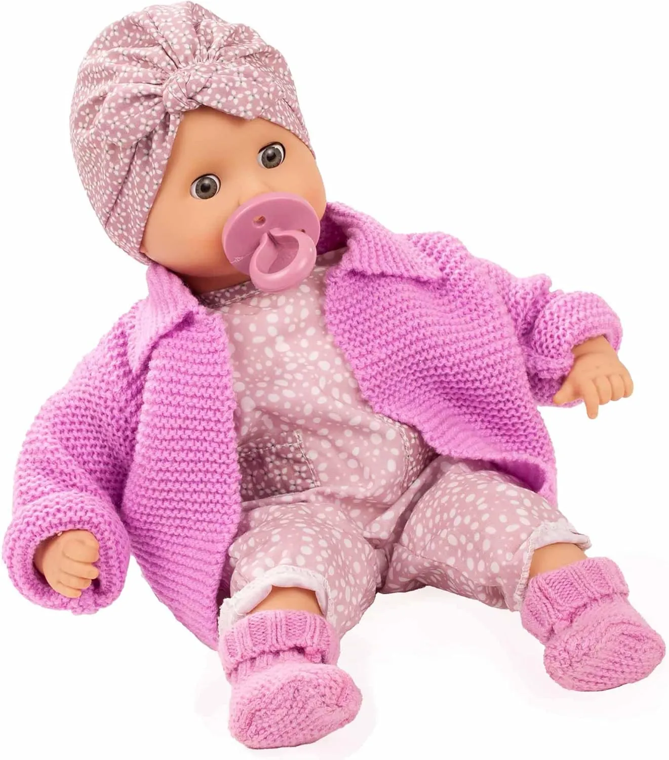 Gotz Muffin Soft Mood Bald Baby Doll with Blue Sleeping Eyes for Ages 18 Months and Up