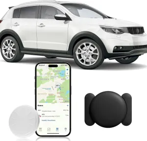 GPS Tracker for Vehicles No Subscription, 1PCS Real Time GPS Tracker for Car Work with Find My (iOS Only), Mini Hidden Car Tracker Device with Magnetic Case, No Monthly Fee (Black)