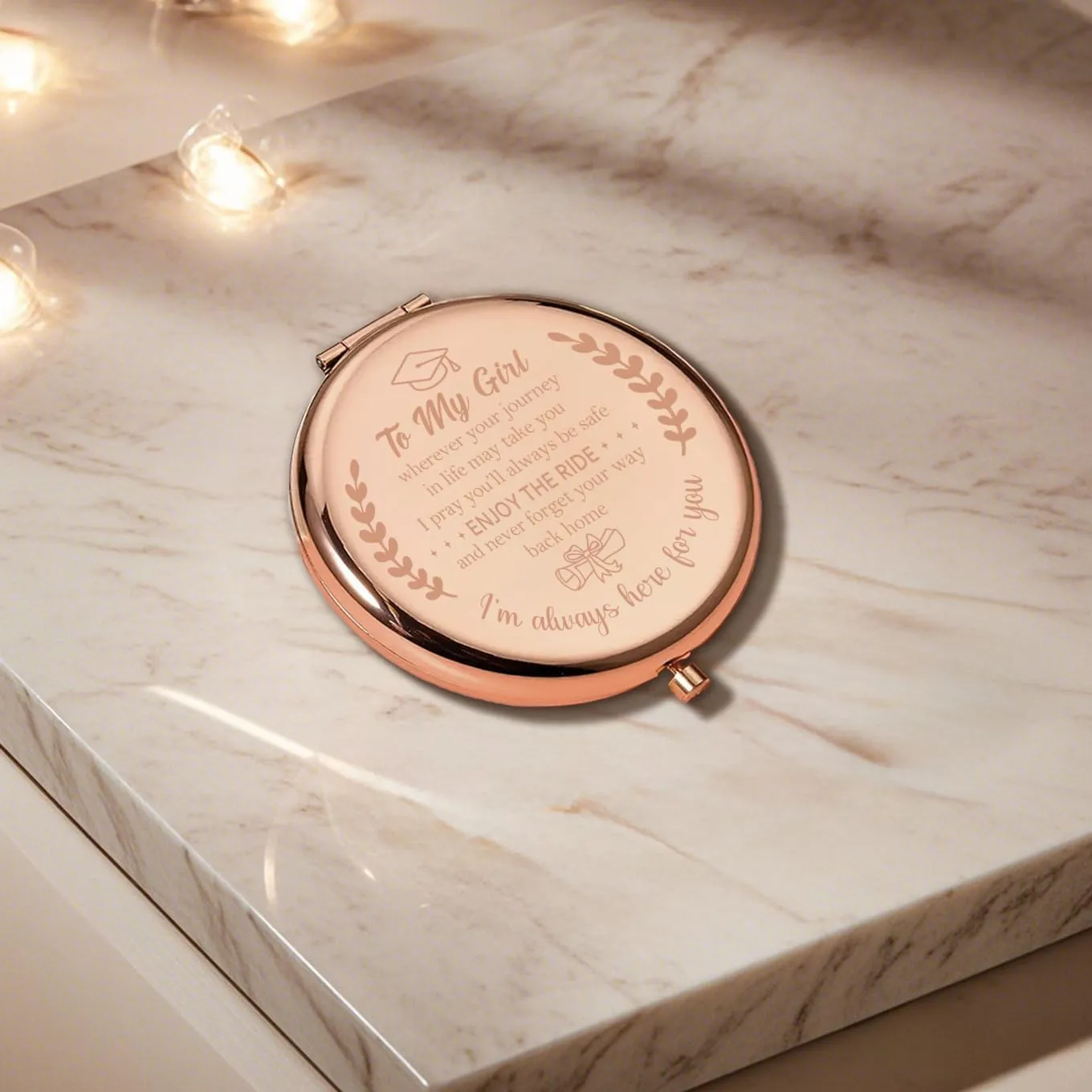 Graduation Gifts for Her, Graduation Gifts for Daughter, Granddaughter, Niece, Wife 2025 Graduation Party Decorations, Personalized Compact Mirror Present for Women
