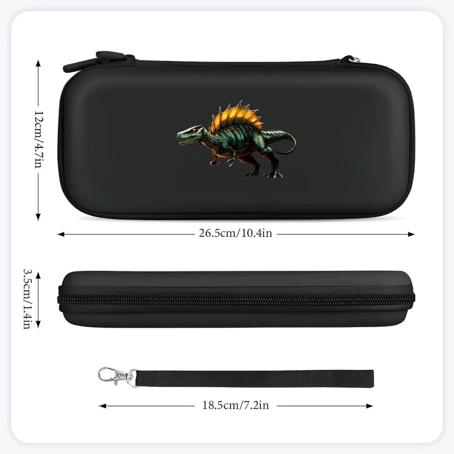 Green Dinosaur Compatible with Switch Carrying Case Hard Travel Game Bag Pouch with 15 Games Accessories