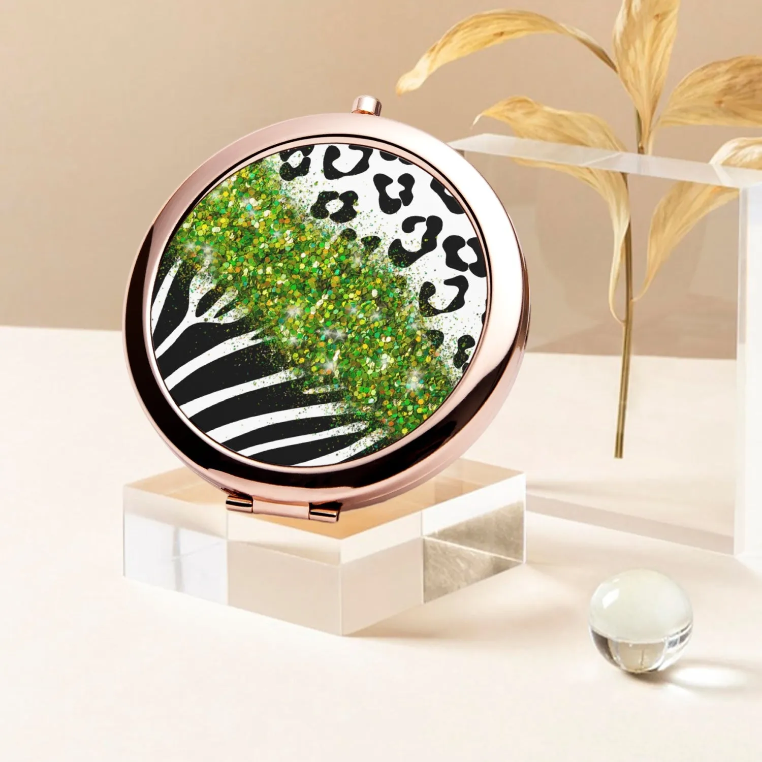 Green Glitter | Compact Mirror