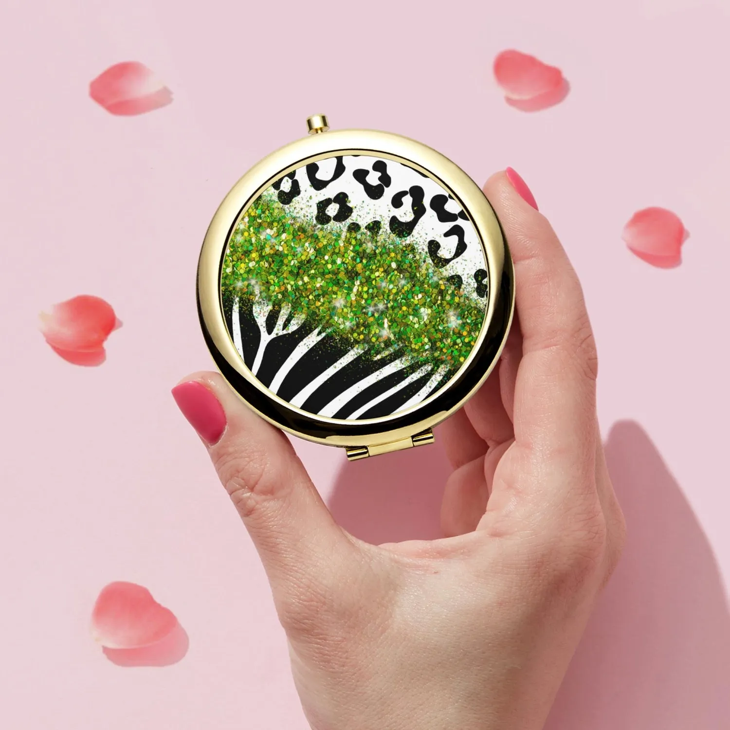 Green Glitter | Compact Mirror