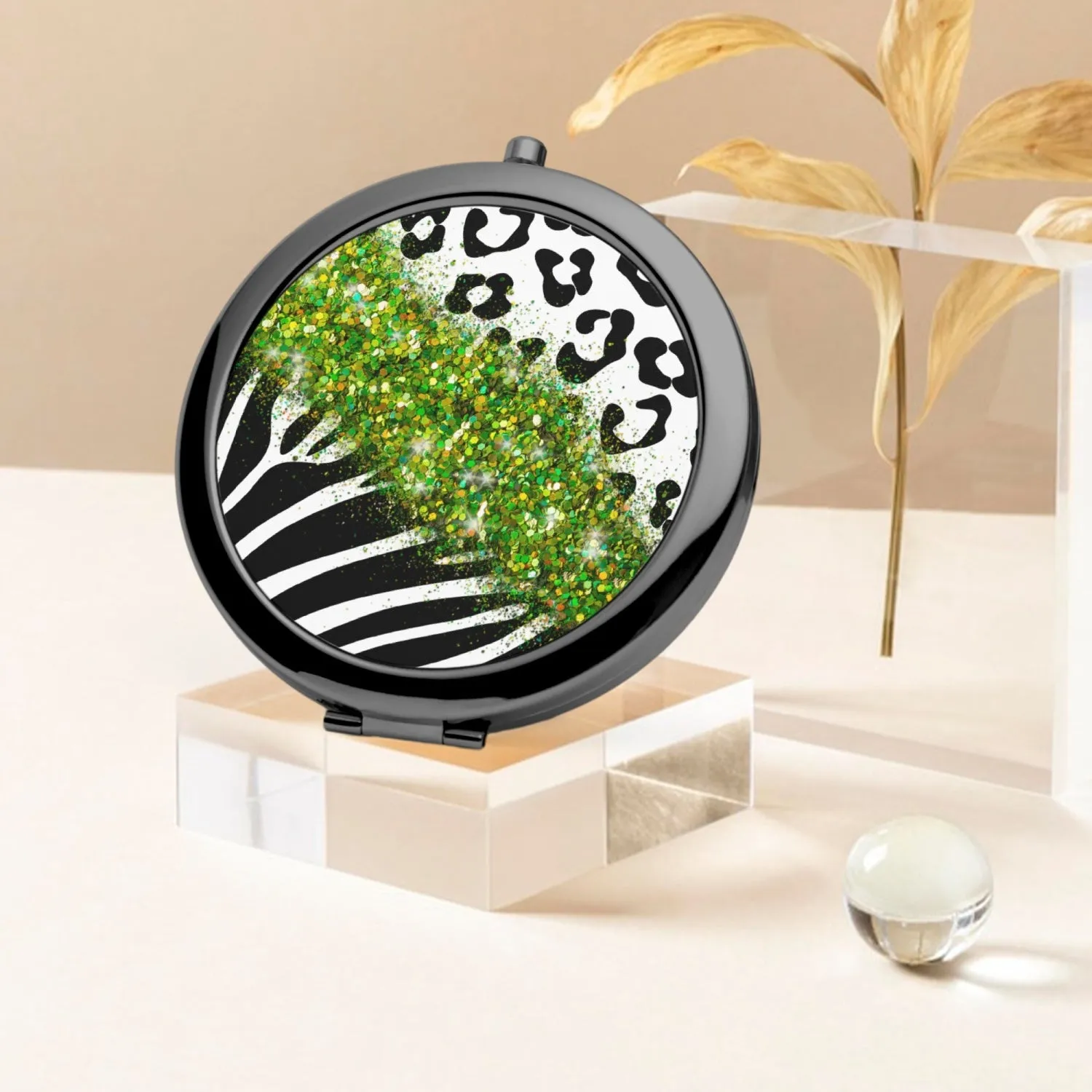 Green Glitter | Compact Mirror