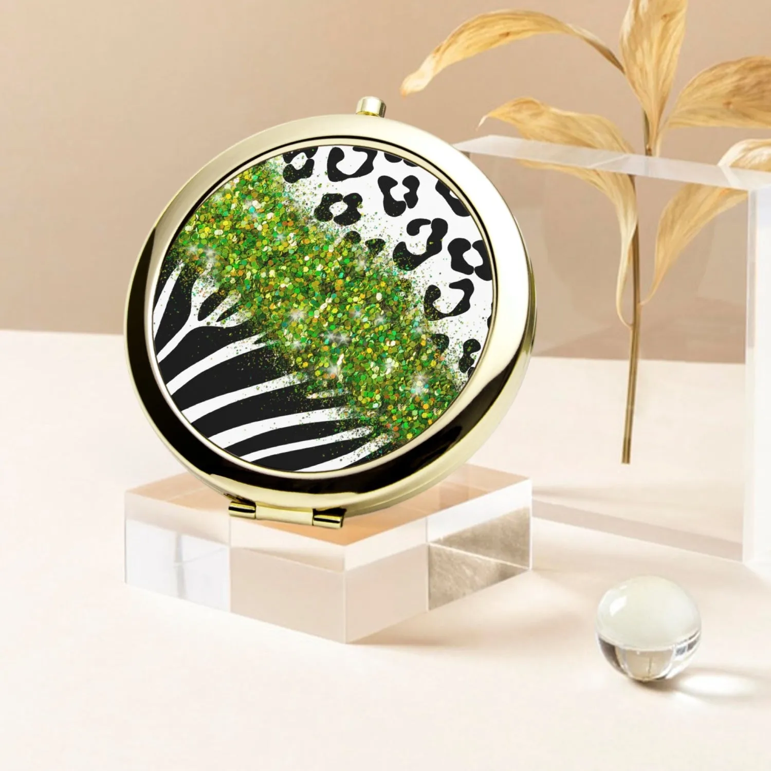 Green Glitter | Compact Mirror