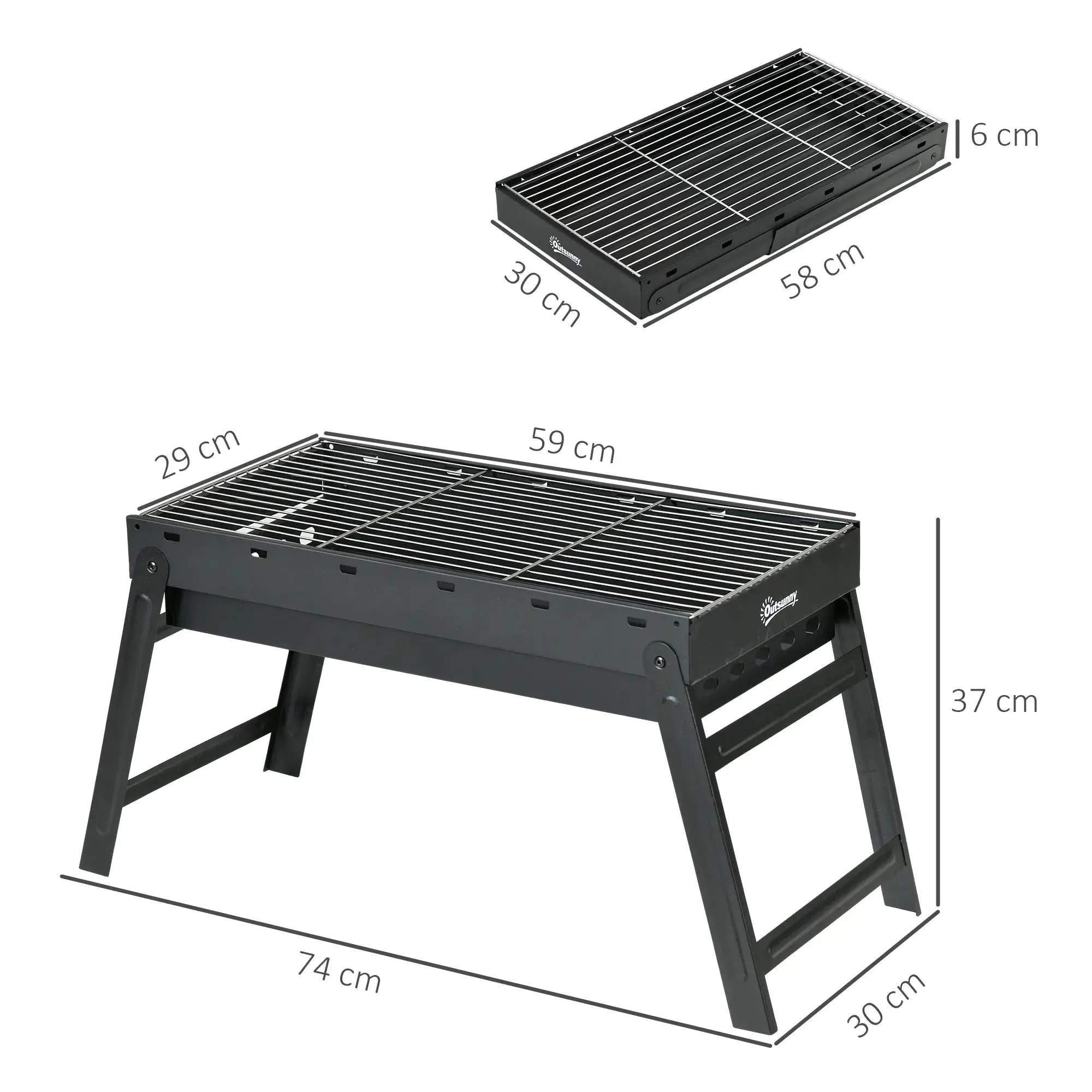 Grill Foldable Specialty items Charcoal Specialized options - Black Outsunny