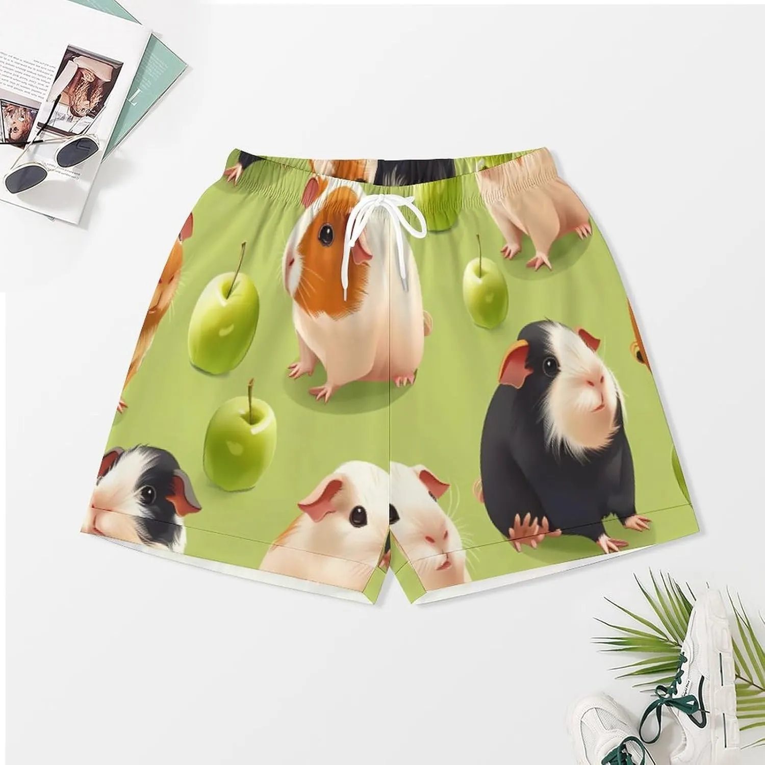 Guinea Pigs (1) Women's Satin Pajama Set Short Sleeve Button Down Sleepwear Loungewear Pj Set