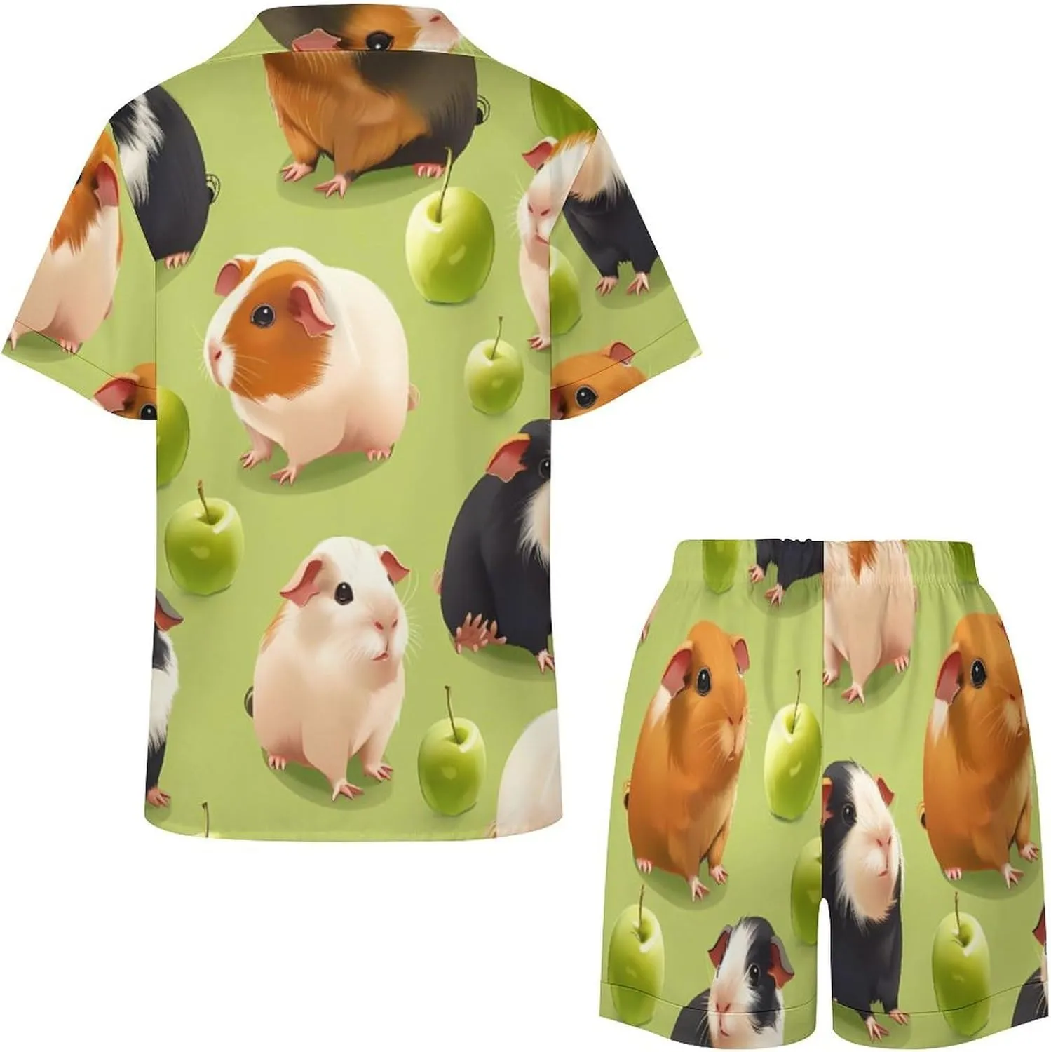 Guinea Pigs (1) Women's Satin Pajama Set Short Sleeve Button Down Sleepwear Loungewear Pj Set