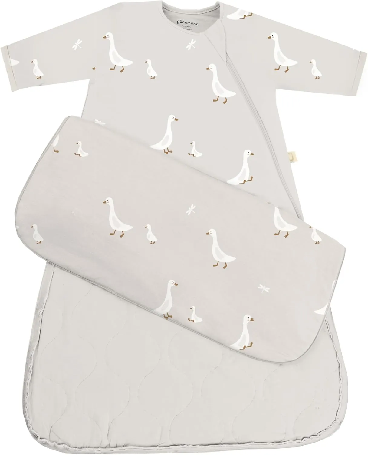 GUNAMUNA Unisex Baby Long-Sleeve Wearable Sleep Bag, 0.5 TOG, Soft Rayon, Easy Diaper Changes