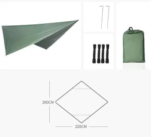 Hammock Mosquito Net Mosquito Net Hammock Canopy Set Outdoor Quick Opening Hammock Rainproof Shade Camping Tent(Armygreen)