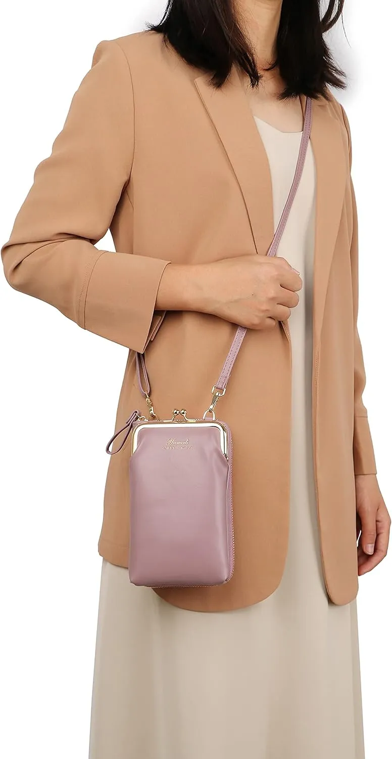 Hanbella Crossbody Phone Bag for Women, Small Shoulder Bag Cell Phone Wallet Purses and Handbags with 14 Credit Card Slots