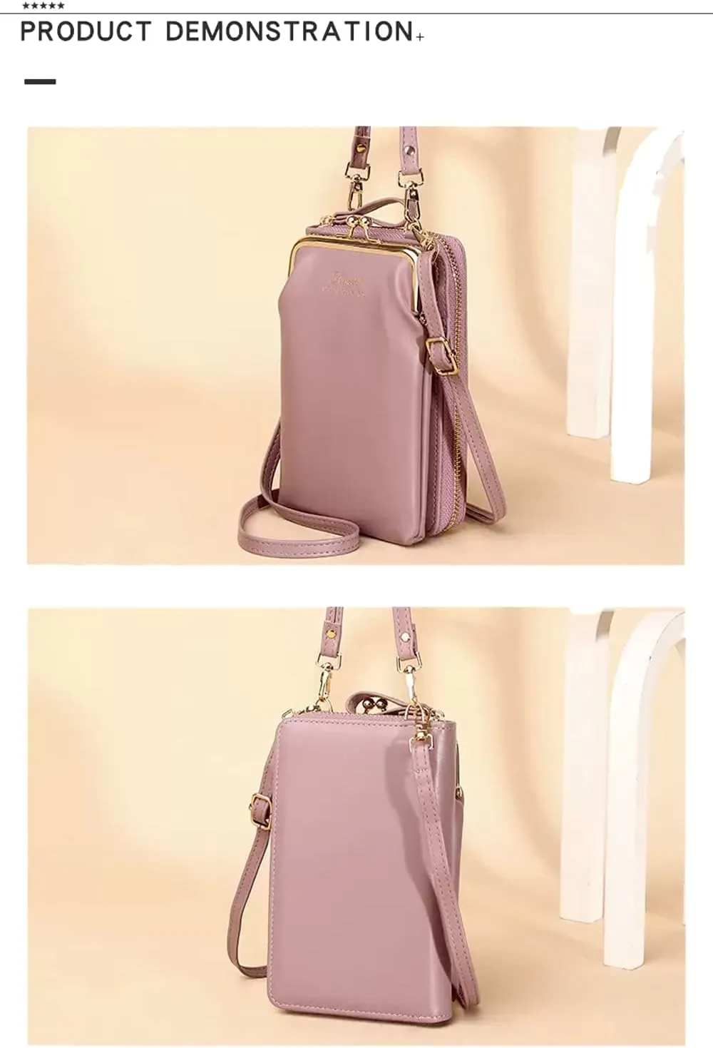 Hanbella Crossbody Phone Bag for Women, Small Shoulder Bag Cell Phone Wallet Purses and Handbags with 14 Credit Card Slots