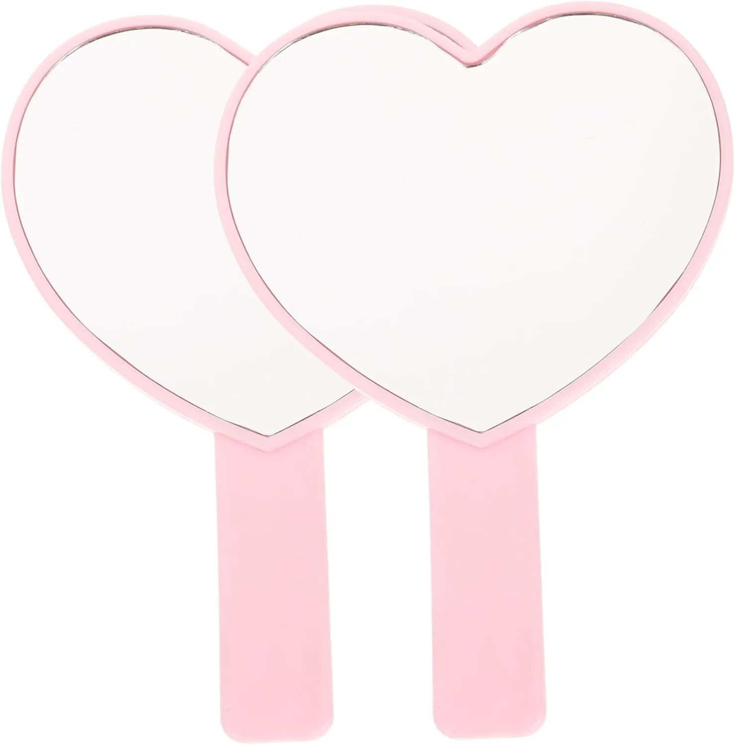 Handheld Makeup Mirror Heart Design Portable Mirror Small Handle Mirror for Women Lady Girls