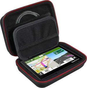Hard GPS Case for 5-5.5 inch Garmin Drive 52/51/53, Garmin Drive 52 GPS Navigator Travel Storage Bag, Extra Mesh Pocket for Car Charger and USB Cable, Black