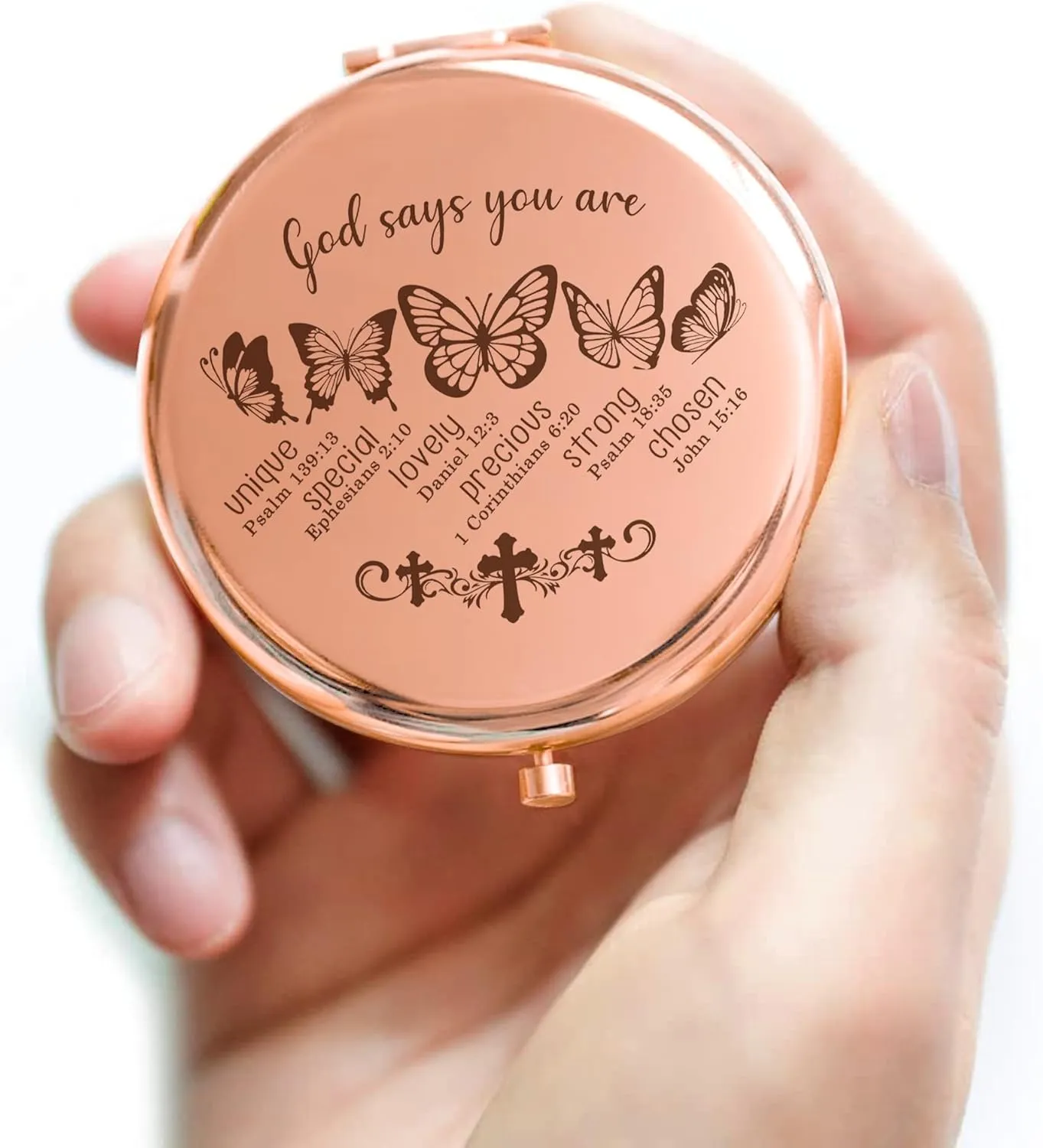 Healing Gifts Compact Mirror - God Says You are, Christian Gifts for Women Mini Mirror, Butterfly Appreciation Gifts, Religious Inspire Gifts for/Wife/Mom/Friends/Grandma/Sister