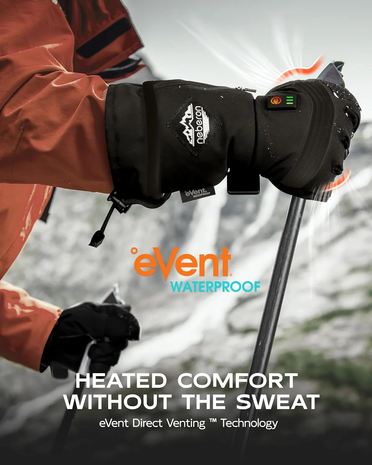 Heated Gloves for Men Women, Electric Heated Work Gloves, Rechargeable 7.6V Battery, 8.5h Warmth, Waterproof Event Heating Glove for Winter Sports, Motorcycle Cycling Skiing Hiking Camping