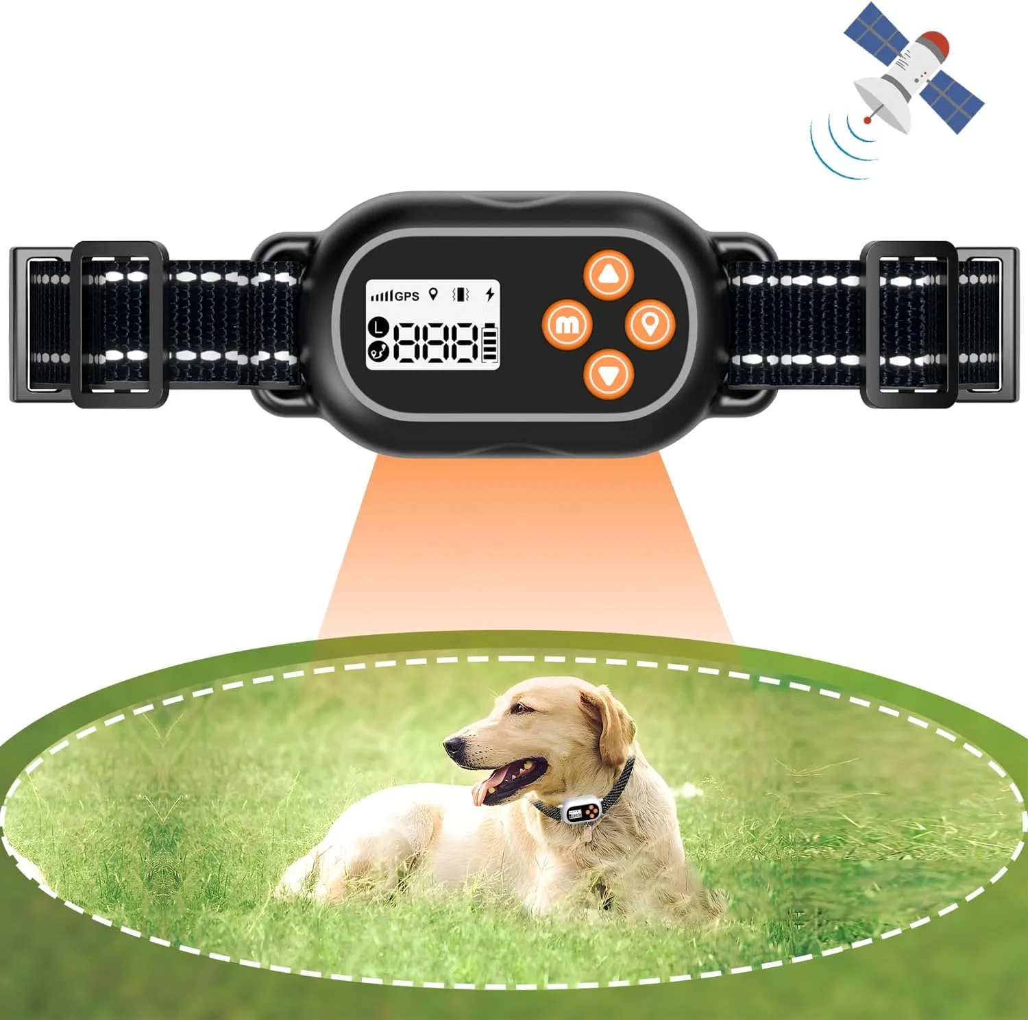 HEJOHJY® Wireless Dog Fence - GPS Dog Collar, IPX7 Waterproof/Rechargeable Collar, Beep/Vibration/Shock Correction 3 Modes, Invisible Fence for Medium and Large Dogs (Black)