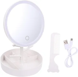 Hemoton 1set Portable Led Makeup Mirror with Brightness Compact Design for Convenient Storage High Definition Clarity for Home Use Material