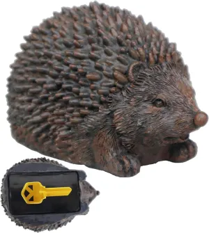 Hide a Spare Key Outdoor Hedgehog Waterproof Fake Rock Key Hider Holder Safe Secret Storage Lock Box For Outside Indoor Garden Ornament Decorative Faux Stone Geocache Containers