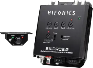 Hifonics BXiPro3.0 Processor (Black) - Digital Bass Enhancement Processor, Dash Mount Remote Control Included, Compact Design