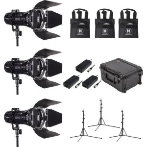 Hive Lighting 3-Piece WASP 100-C LED Spot Light Kit with 3x custom foam Case and 3x Travel Stand