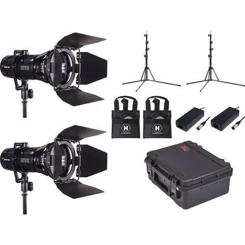 Hive Lighting Two WASP 100-C LED Spot 2-Light Kit with two Stands and two Custom Foam Case