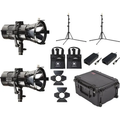 Hive Lighting Two WASP 100-C LED Spot 2-Light Kit with two Stands and two Custom Foam Case
