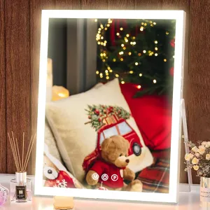 Hollywood Vanity Mirror with Lights, Tabletop LED Lighted Makeup Mirror, 3 Color Lighting Modes, Vanity Mirror for Bedroom, Bathroom, Smart Touch Control, Tabletop Makeup Mirror, White