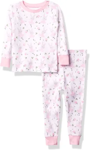 HonestBaby Multipack 2-Piece Pajamas Sleepwear Pjs 100% Organic Cotton for Infant Baby and Toddler Girls
