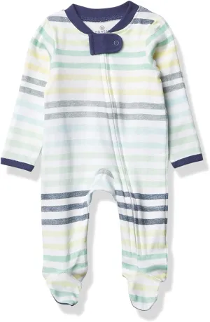 HonestBaby Sleep & Play Footed One-Piece Pajama Sleeper 100% Organic Cotton, Baby Boys