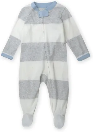 HonestBaby Sleep & Play Footed One-Piece Pajama Sleeper 100% Organic Cotton, Baby Boys