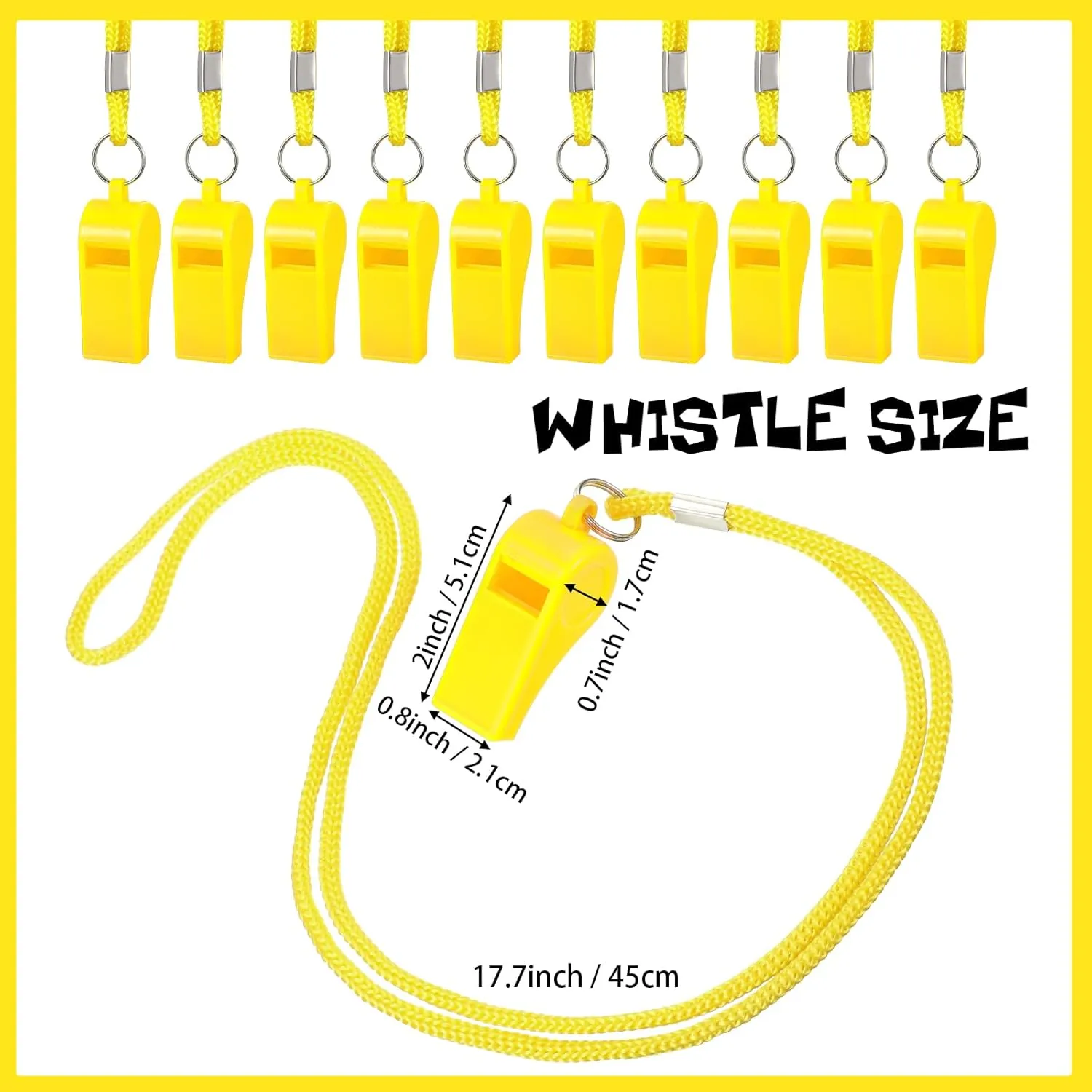 Honoson Whistle for Adults with Lanyard Plastic Safety Emergency Whistle Survival Loud for Lifeguard Coaches Hiking Outdoor Camping Accessories