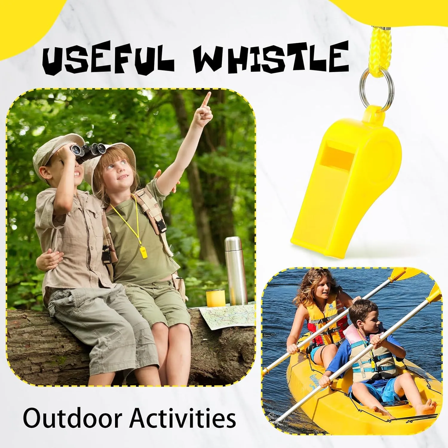 Honoson Whistle for Adults with Lanyard Plastic Safety Emergency Whistle Survival Loud for Lifeguard Coaches Hiking Outdoor Camping Accessories