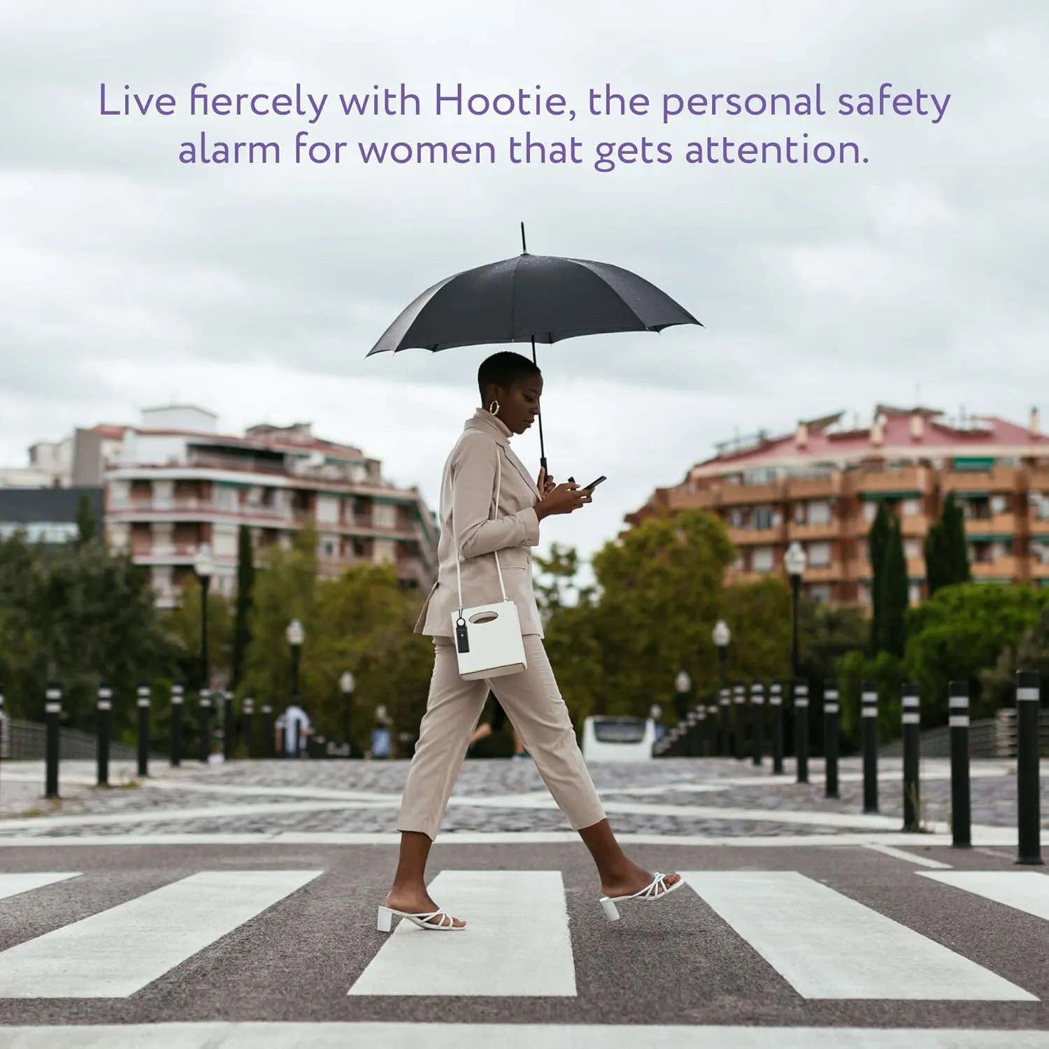 Hootie Personal Safety Alarm for Women, Men, & Kids - Keychain Alarm, Self Defense Strobe & Siren, Security Siren Keychain with 130dB Self Defense Siren & Strobe Light - Black