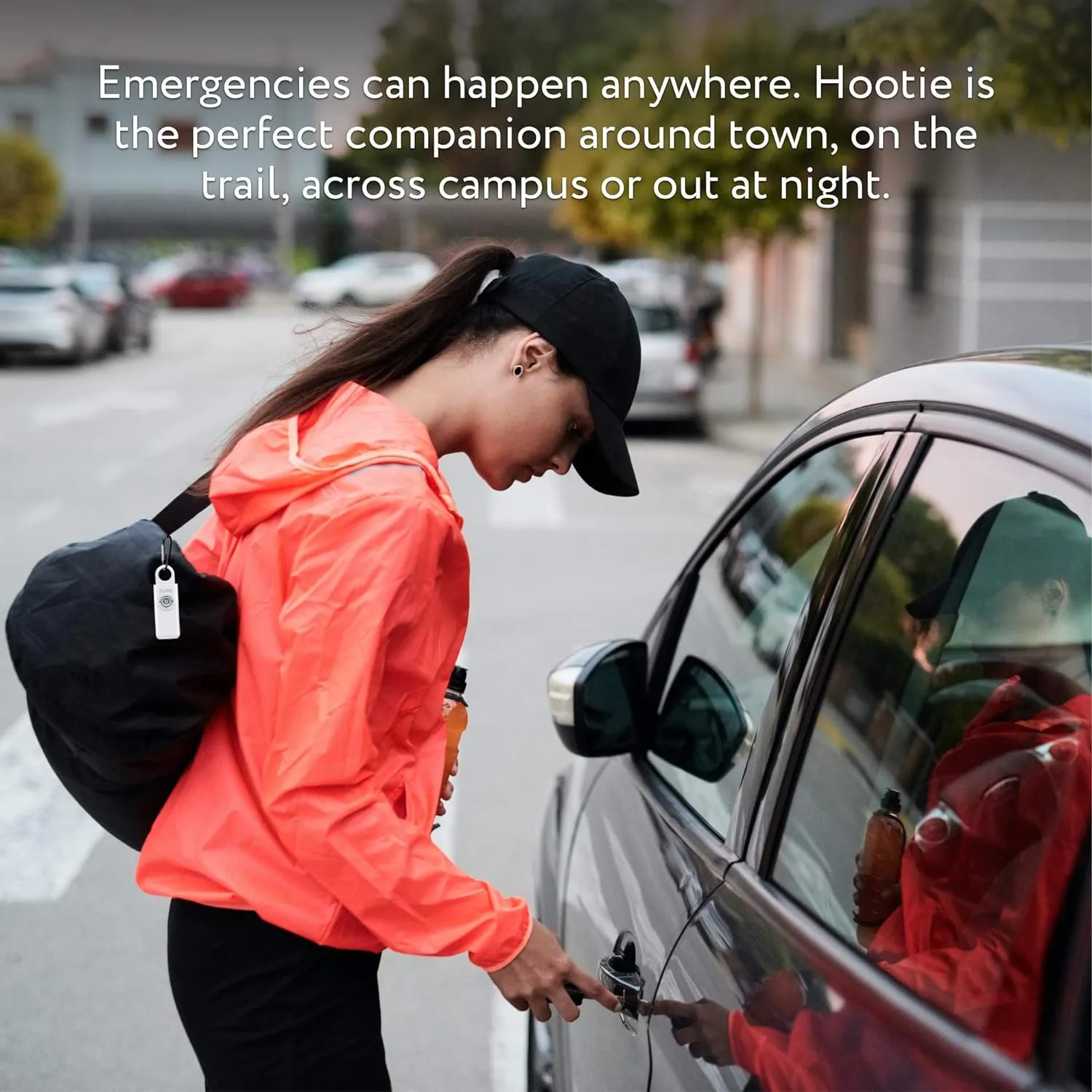 Hootie Personal Safety Alarm for Women, Men, & Kids - Keychain Alarm, Self Defense Strobe & Siren, Security Siren Keychain with 130dB Self Defense Siren & Strobe Light - Navy
