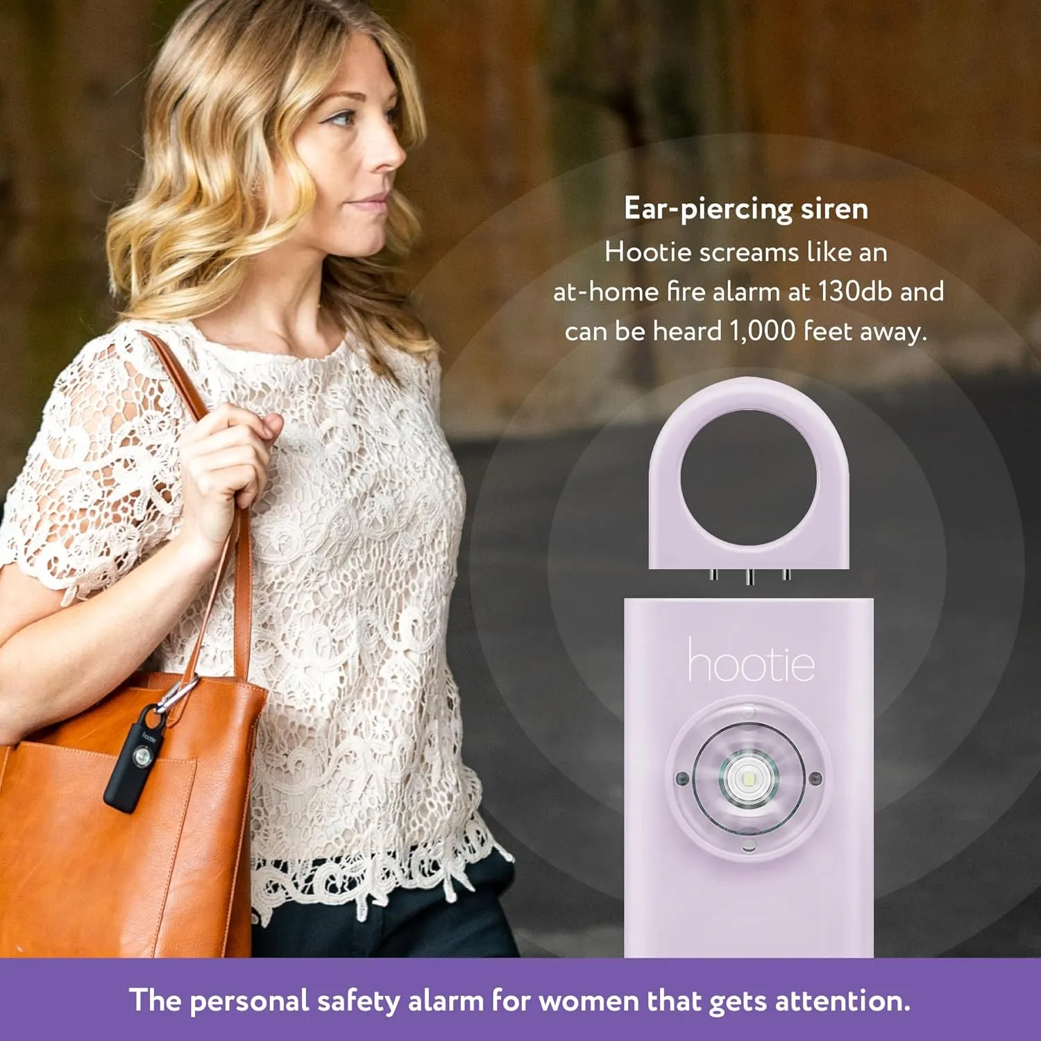 Hootie Personal Safety Alarm for Women, Men, & Kids - Keychain Alarm, Self Defense Strobe & Siren, Security Siren Keychain with 130dB Self Defense Siren & Strobe Light - Navy