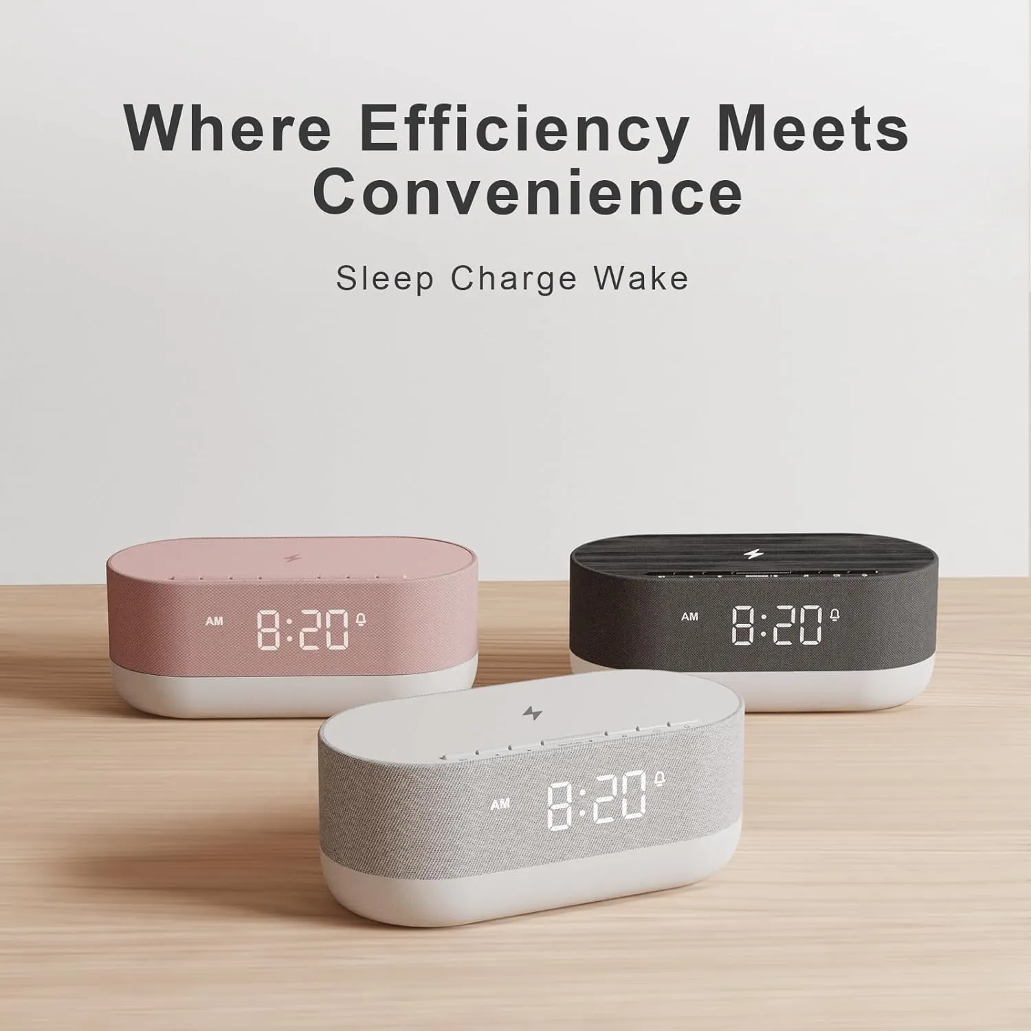 HOUSBAY 3 in 1 Sound Machine Alarm Clock& Wireless Charger: Soothing White Noise, Bluetooth Music Relaxation & Customized Sleep-Wake Routine