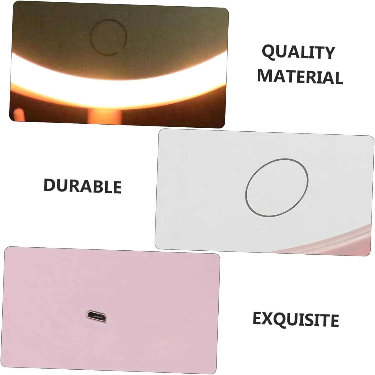 Housoutil Makeup Mirror Lights and Storage Rotatable 360° Led Lighting Compact Portable for Women Vanity Mirror for Girls