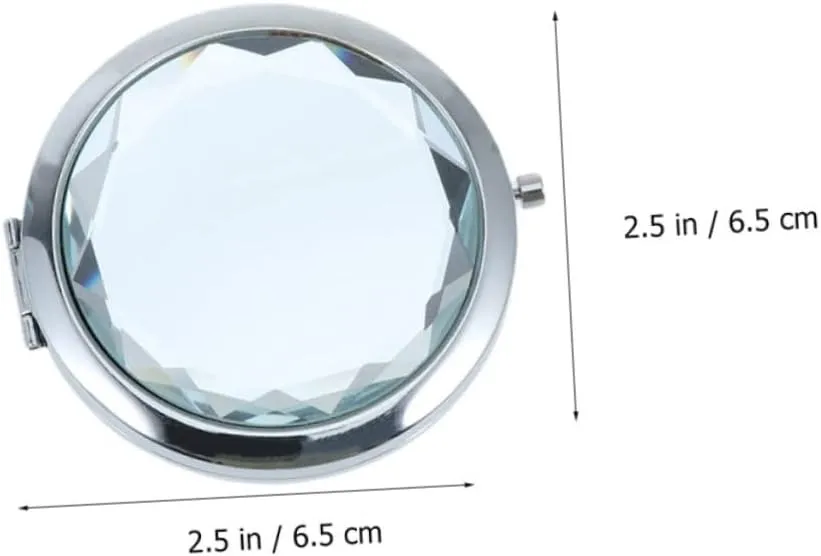 Housoutil Small Mirror for Purse Led Lighted Makeup Mirror Compact Magnified Portable for Travel